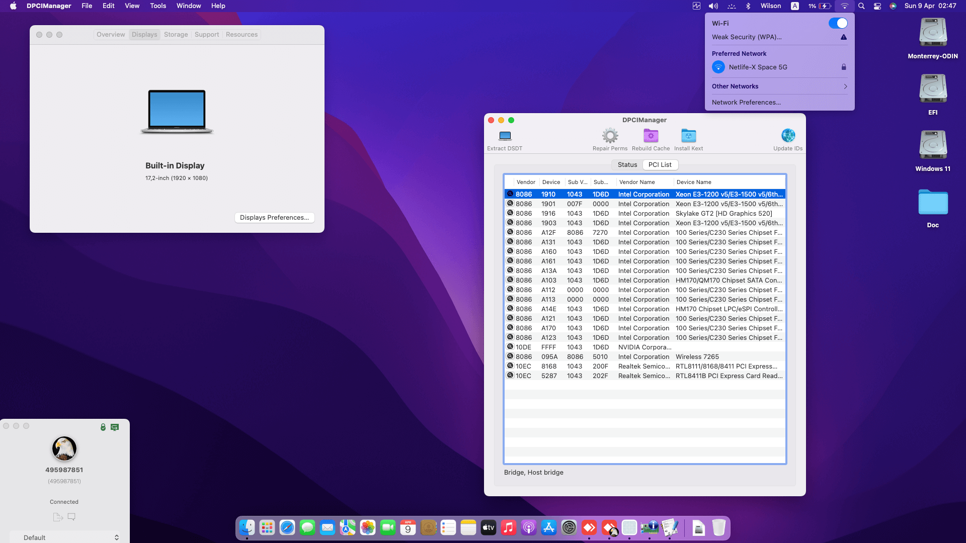 Asus ROG GL752VW DH71 [SkyLake   Intel HD 530 + I2C]   OpenCore 2